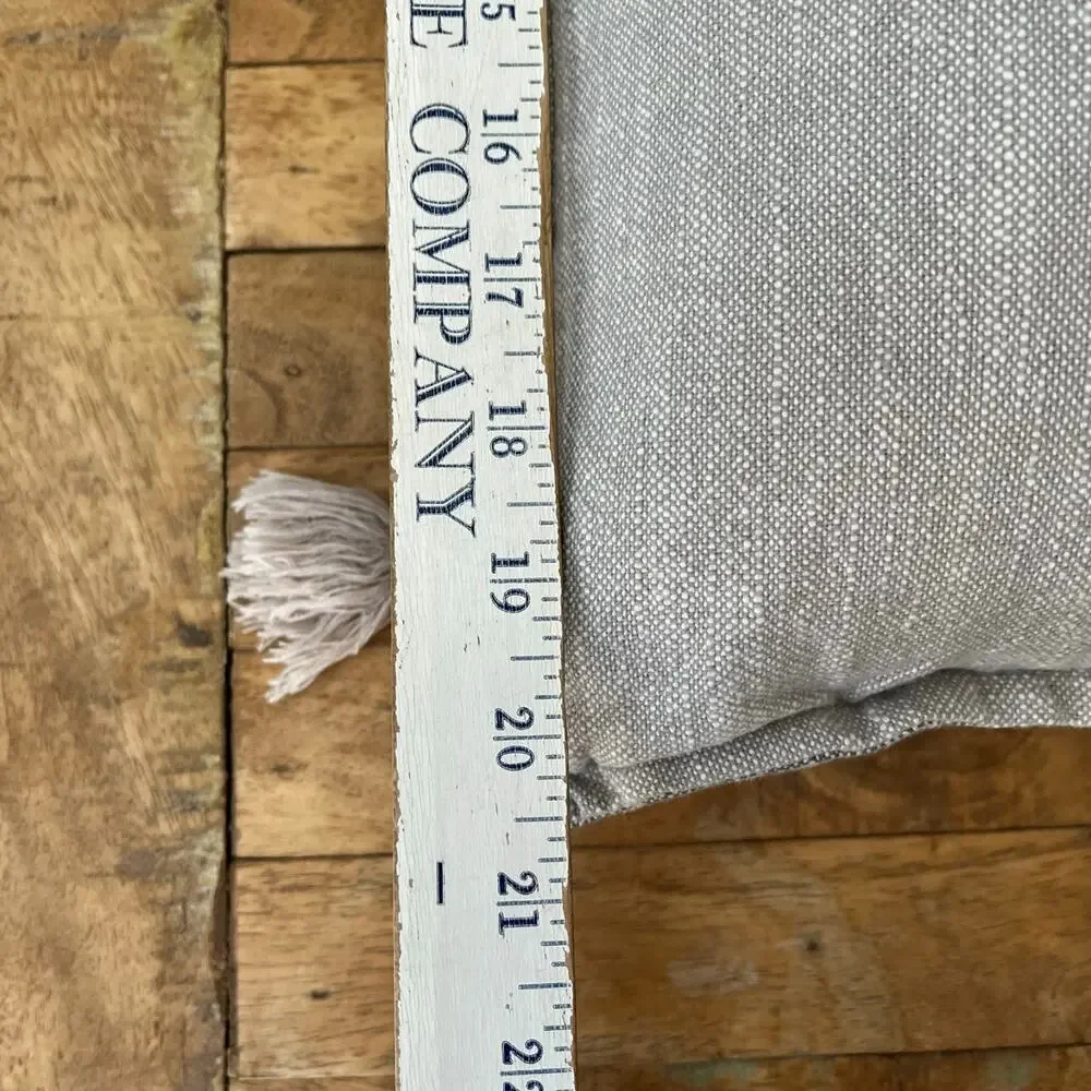 Envogue Campbell Gray Striped Cotton Throw Pillow 20 x 20 in 100% Duck Feathers